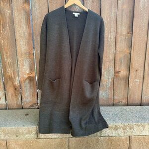 H&M Women’s Olive Green Sweater Basic Long Length Cardigan Size Small